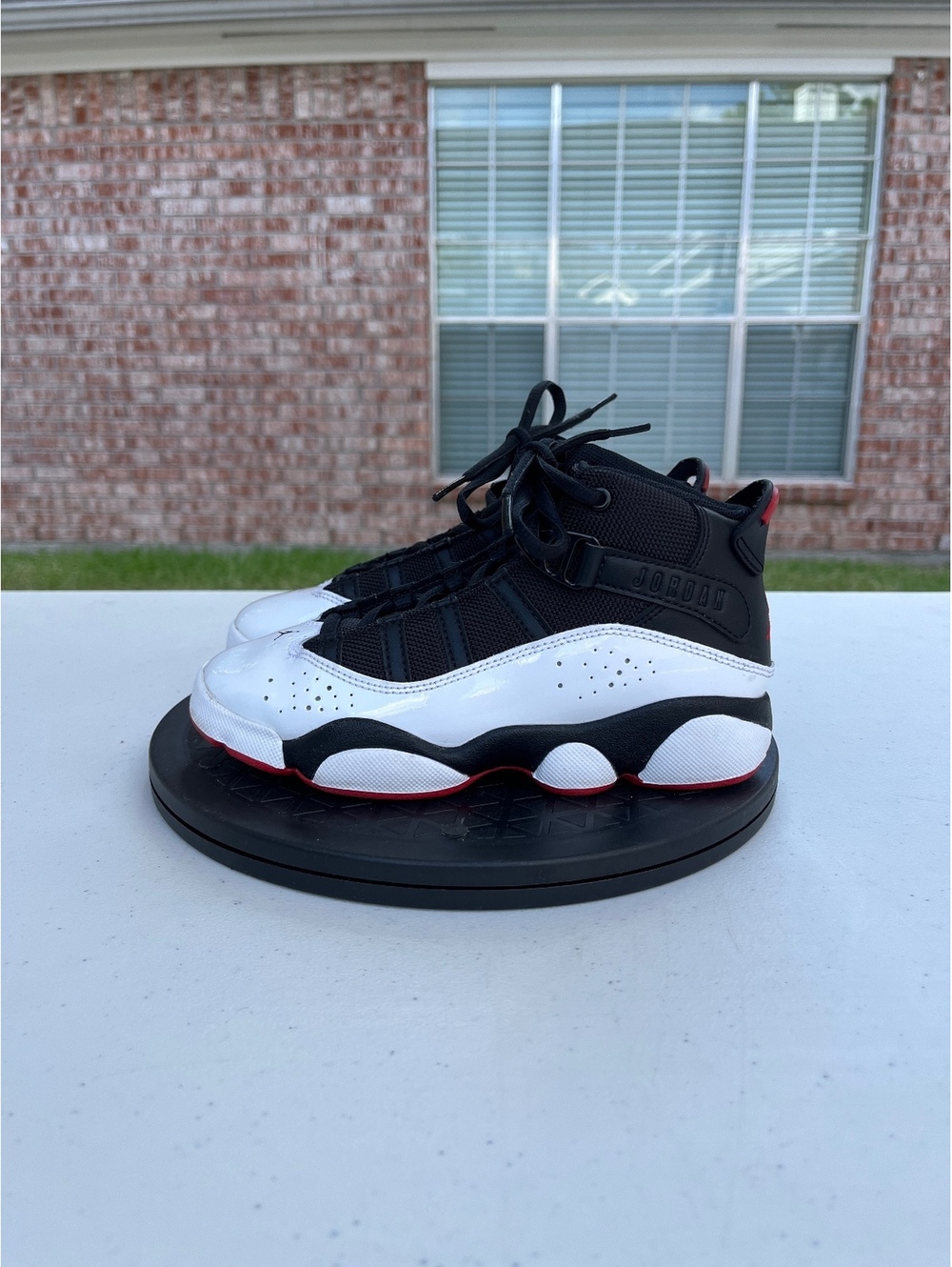 Nike Air Jordan 6 Rings Black White Red Basketball Shoes Size 13C